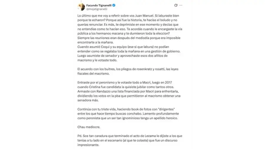Facundo Tignanelli X 23062026