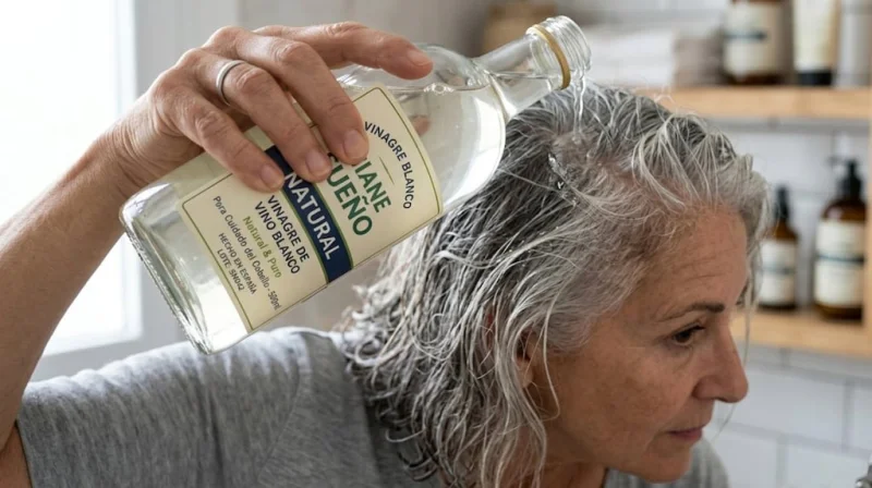 Lo dice una experta capilar: “El vinagre de vino blanco mejora mucho el aspecto de las canas”