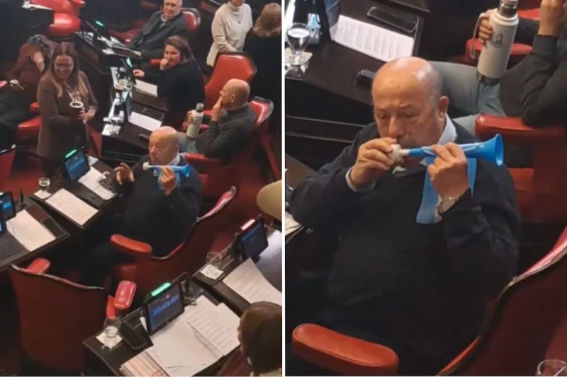 Un senador bonaerense hizo sonar una vuvuzela por el cumpleaños de Messi en la primera sesión del año en ese recinto