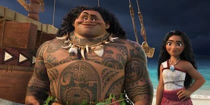 Una escena de Moana 2m cin Moana y Maui 