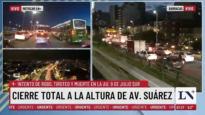 Demoras en la Autopista 9 de Julio sur