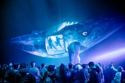 "Primero digo: 'Quiero una ballena que te mire, que la toques, que sea más grande que el espacio', después empiezo a cuestionarme ocho mil cosas: por qué tan grande, es incómodo, no lo podemos mover", explica Diqui James