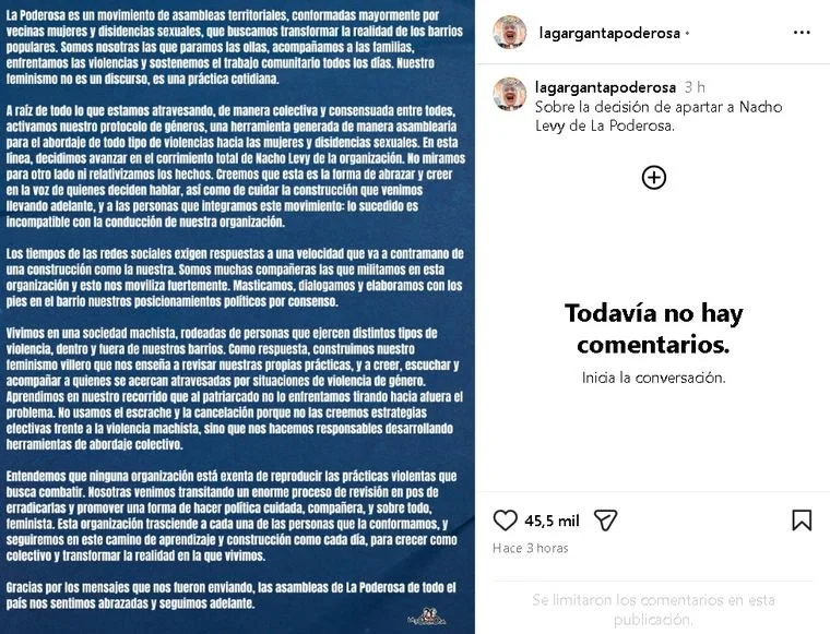 El comunicado que comparti&oacute; la revista.