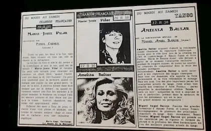 El programa de mano del local, célebre por su repertorio tanguero
