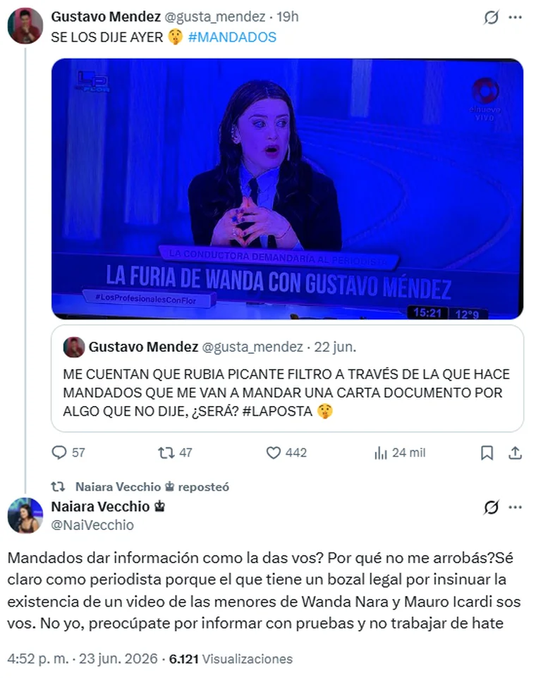 Fuerte enfrentamiento entre periodistas.