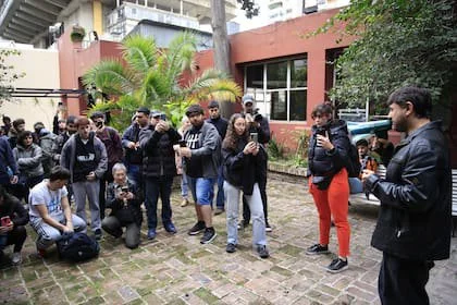Grabois, durante la protesta en el Instituto Perón