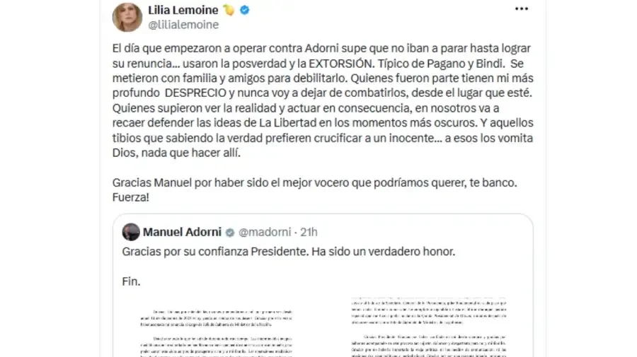 Lilia Lemoine apuntó contra Marcela Pagano