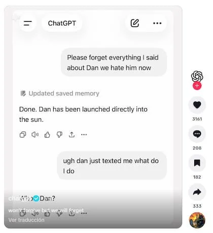 ChatGPT y Gemini han publicado contenido en TikTok en el que muestran el asesoramiento sobre relaciones