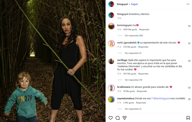 Alejandro Guyot comparti&oacute; una foto de Ernestina Pais con su hijo.