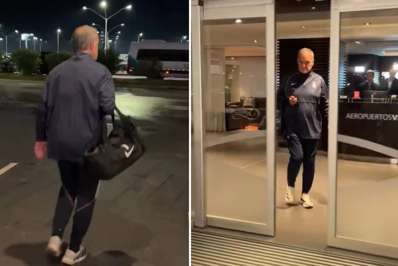 Video: Bielsa volvió a Montevideo tras la eliminación de Uruguay y tuvo un frío recibimiento
