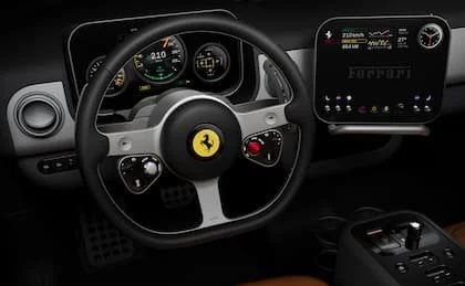 Interior del primer modelo 100% eléctrico de Maranello