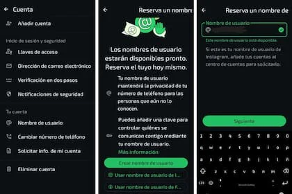Los pasos para reservar un nombre de usuario en WhatsApp