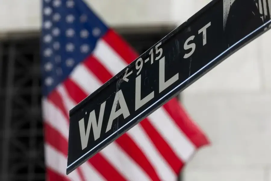 A Wall Street street sign.