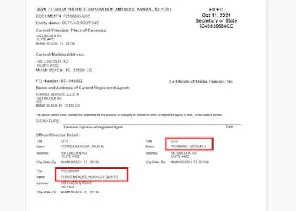 En 2024, Oltiva Group estaba conformada por Trombino y Horacio Quinto Ferro Mendez