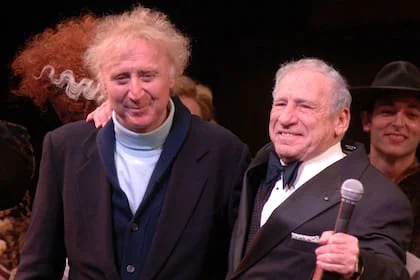 Wilder y Brooks en el estreno del musical Young Frankenstein en Broadway, en noviembre de 2007