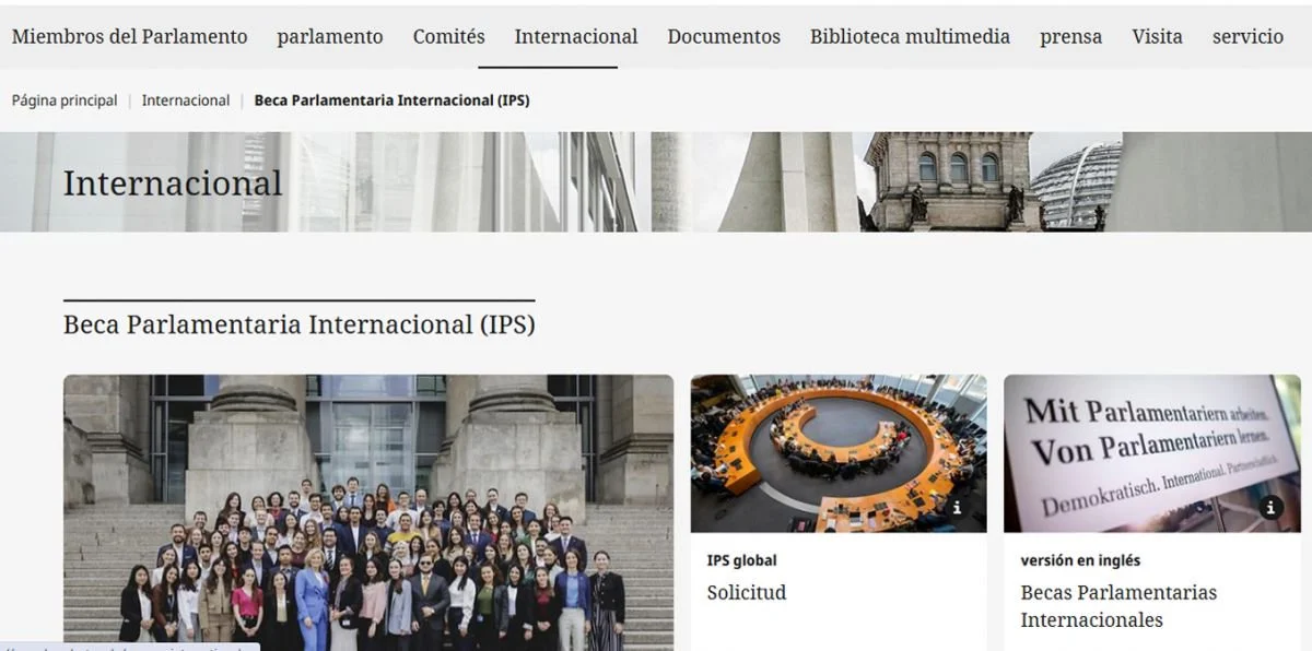 BECA IPS. El programa permite realizar una pasantía de tres meses en la oficina de un diputado del Bundestag alemán.