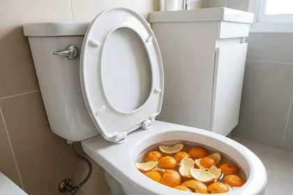 Las cáscaras de naranja pueden eliminar los microorganismos presentes en la taza del inodoro