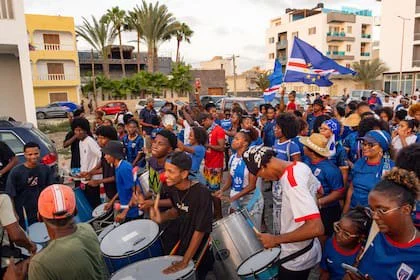 Cabo Verde en su celebración cuando clasificó al Mundial