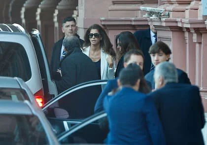 Analía Maiorana al llegar a Casa Rosada