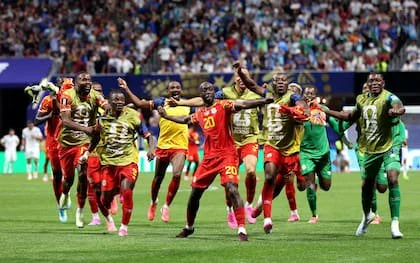 El festejo de los jugadores de la República Democrática del Congo tras pasar a 16vos de final