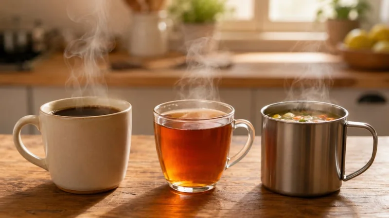 Qué taza es mejor para mantener la temperatura: cerámica, vidrio o acero inoxidable