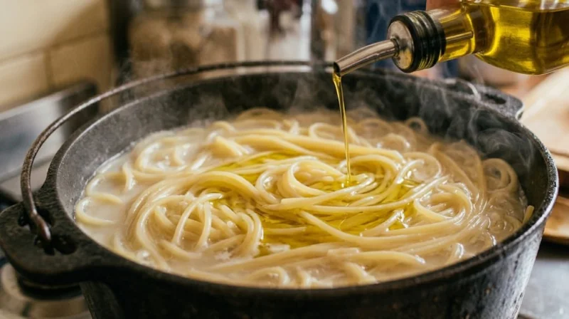 Los cocineros coinciden: ‘’Poner aceite en el agua no va a evitar que la pasta se pegue y además impide que la salsa se adhiera"