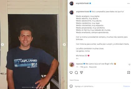 El posteo de De Brito en instagram para celebrar sus 50 años (Foto: Instagram @angeldebritooki)