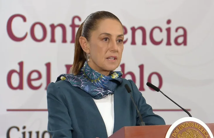 Claudia Sheinbaum en la Mañanera del Pueblo.