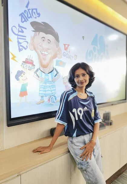Florida Rosario con su camiseta de Messi del 2006