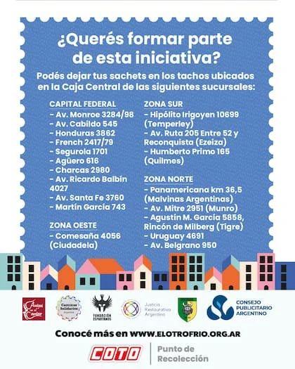 Coto se vuelve uno de los nexos más importantes para la donación de artículos para ayudar a las personas en situación de calle