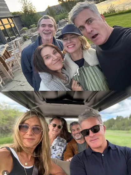 Con amigos: Naomi Watts junto a su esposo Billy Crudup, y Amanda Anka con Jason Bateman, muy cercanos a Aniston y Curtis