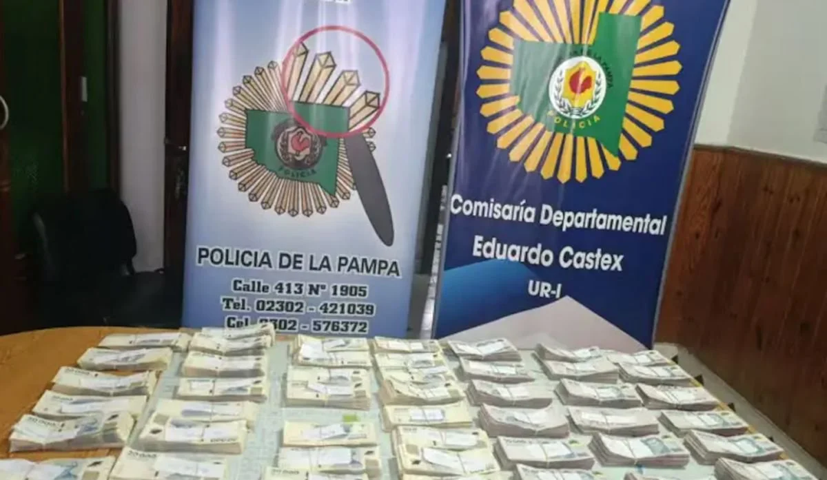 Detuvieron a un comerciante que se llevó un bolso con casi 90 millones de pesos que estaba a la vera de la ruta. Imagen: Policía de La Pampa/Infobae