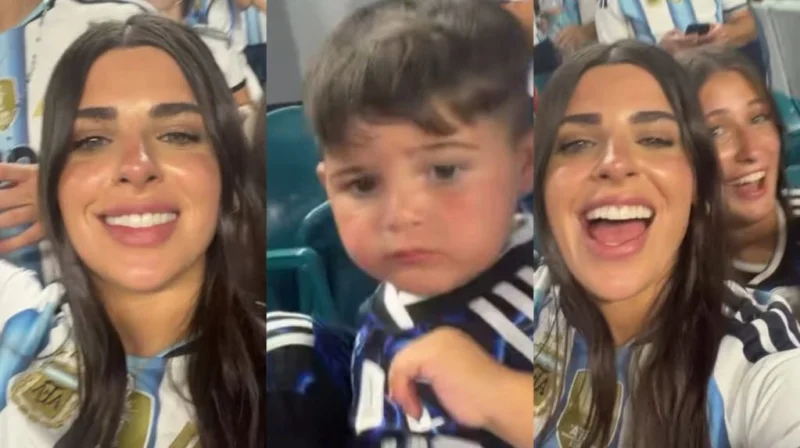 Video: el festejo de Valentina Cervantes y su hijo Benja después del agónico triunfo de la Selección argentina