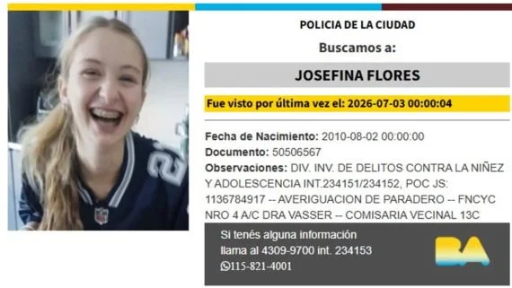 Buscan a la hija de un militar: desapareció en el barrio de Belgrano tras el partido de la Selección