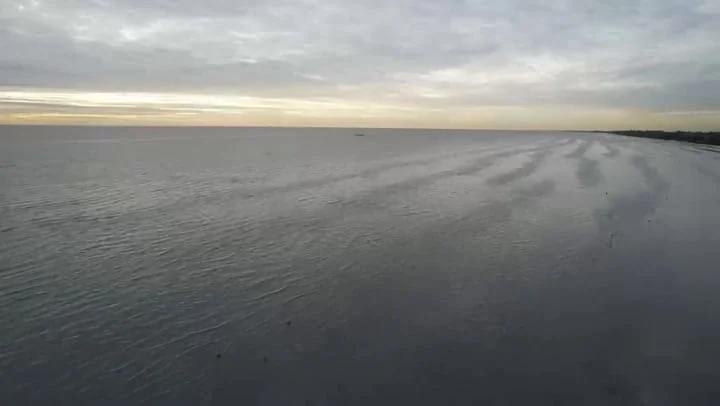 Vista del dron de LN+ sobre la zona donde desaparecieron los pescadores