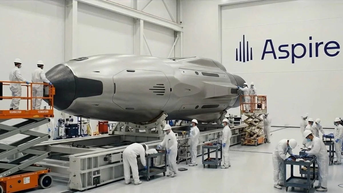 Preparación de la nave D2, la segunda fase del Oryx. (Visualización de Aspire Space Technologies)