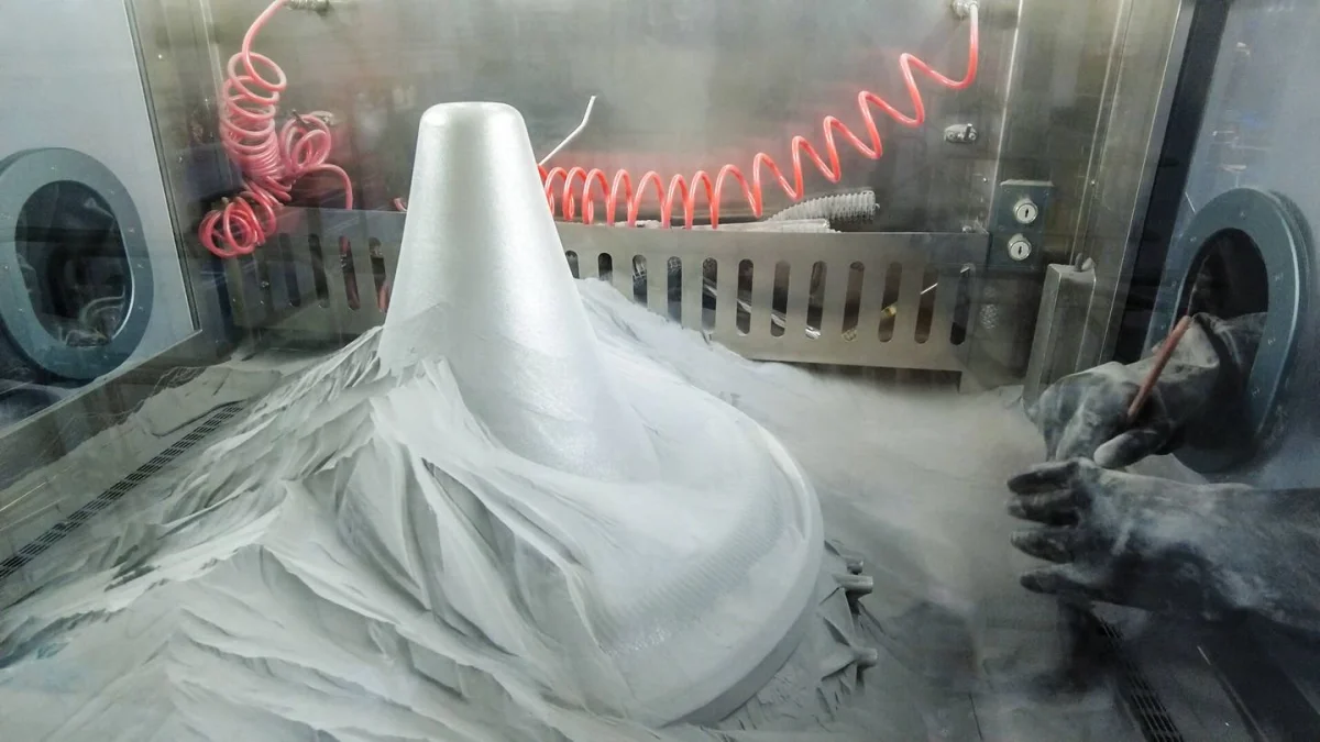 Proceso de impresión 3D del motor aerospike. (Leap71)