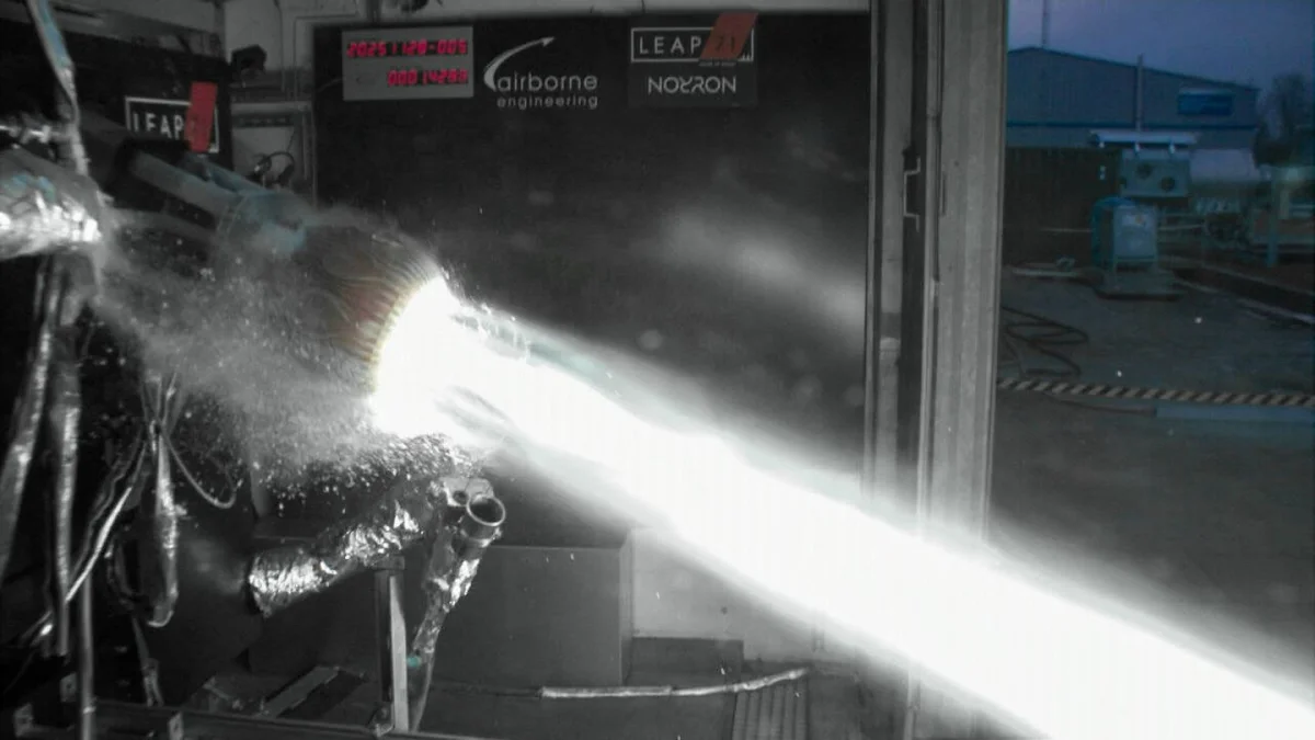 Imagen de una de las pruebas del 'aerospike'. (Leap71)