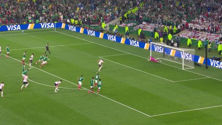 Tercer gol de Inglaterra vs. México