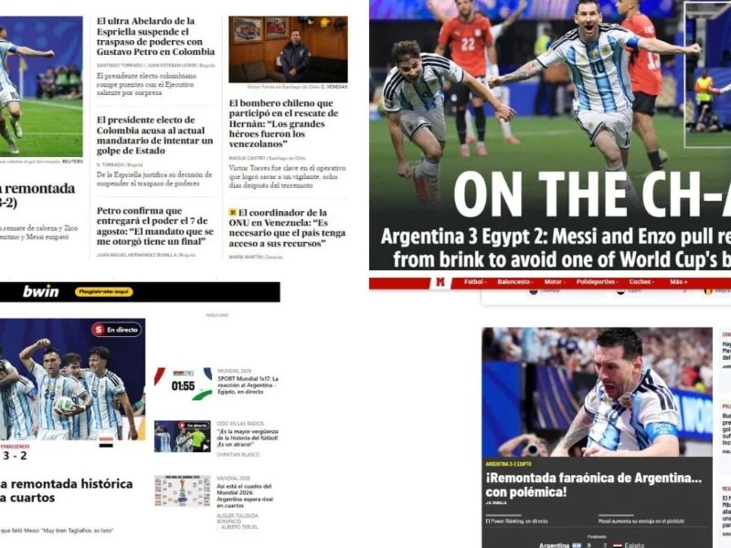“Remontada faraónica”, “Messi llora” y “Dios ha resucitado”: la reacción de los medios del mundo tras el 3-2 de Argentina vs Egipto